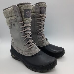 The North Face Shellista II Tall Grey Black Waterproof Winter Boots Women's 9.5